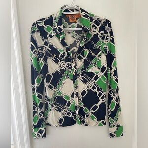 Tory Burch Chainlink Print Blouse